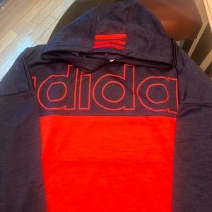 Boys M Addidas Climalite Red/Blue Hoodie